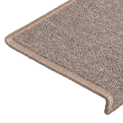 Tappetini per scale 30 pz 65x21x4 cm Marrone chiaro