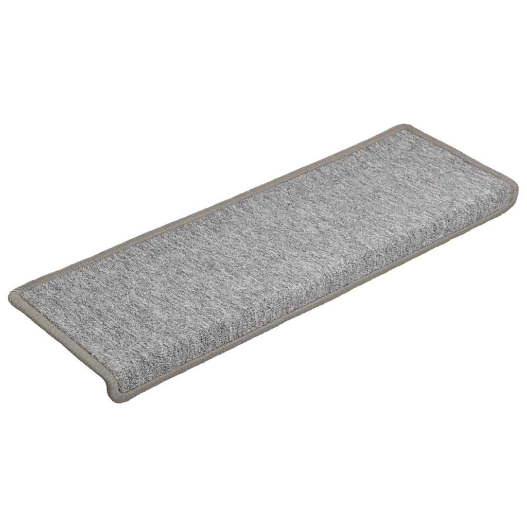 Tappetini per scale 30 pz 65x21x4 cm Grigio chiaro Bordo rettangolare
