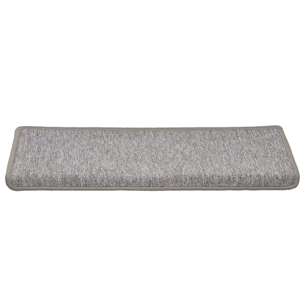 Tappetini per scale 30 pz 65x21x4 cm Grigio chiaro Bordo rettangolare