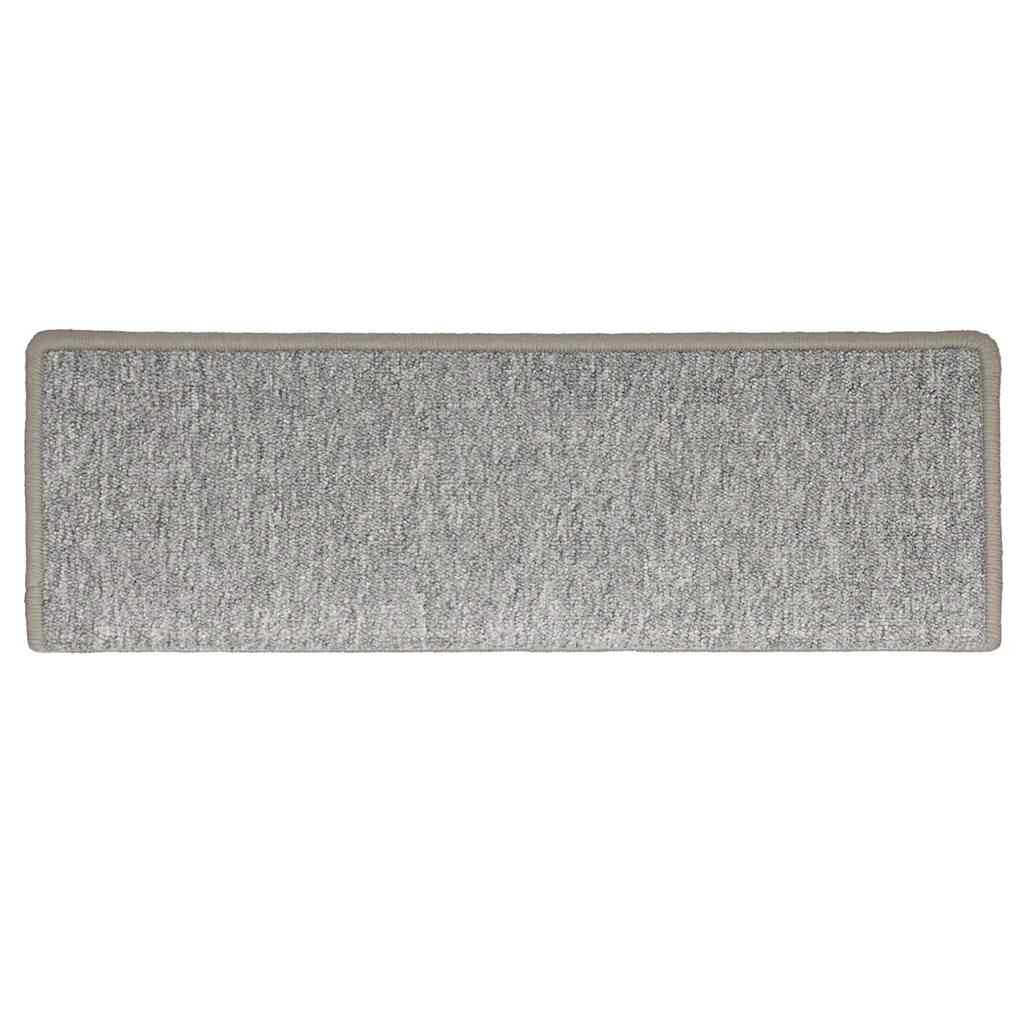 Tappetini per scale 30 pz 65x21x4 cm Grigio chiaro Bordo rettangolare