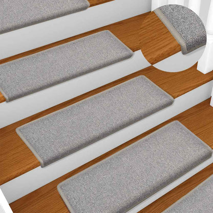 Tappetini per scale 30 pz 65x21x4 cm Grigio chiaro Bordo rettangolare