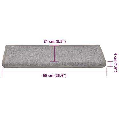 Tappetini per scale 30 pz 65x21x4 cm Grigio chiaro Bordo rettangolare