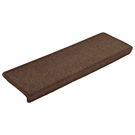 Tappetini per scale 30 pz 65x21x4 cm Marrone caffè Bordo rettangolare | homemem39