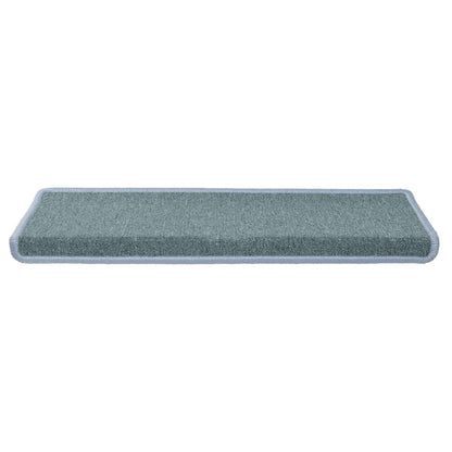 Tappetini per scale 30 pz 65x21x4 cm Blu mare con bordo rettangolare