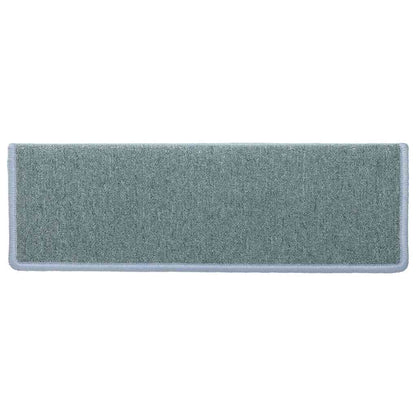 Tappetini per scale 30 pz 65x21x4 cm Blu mare con bordo rettangolare | homemem39