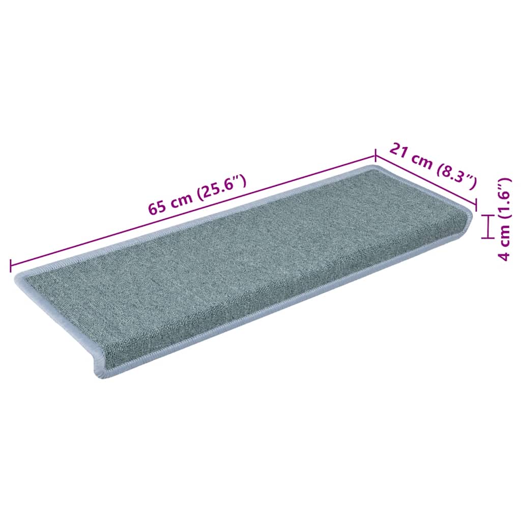 Tappetini per scale 30 pz 65x21x4 cm Blu mare con bordo rettangolare | homemem39
