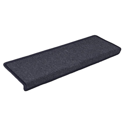 Tappetini per scale 30 pz 65x21x4 cm Grigio scuro e blu con bordo rettangolare | homemem39