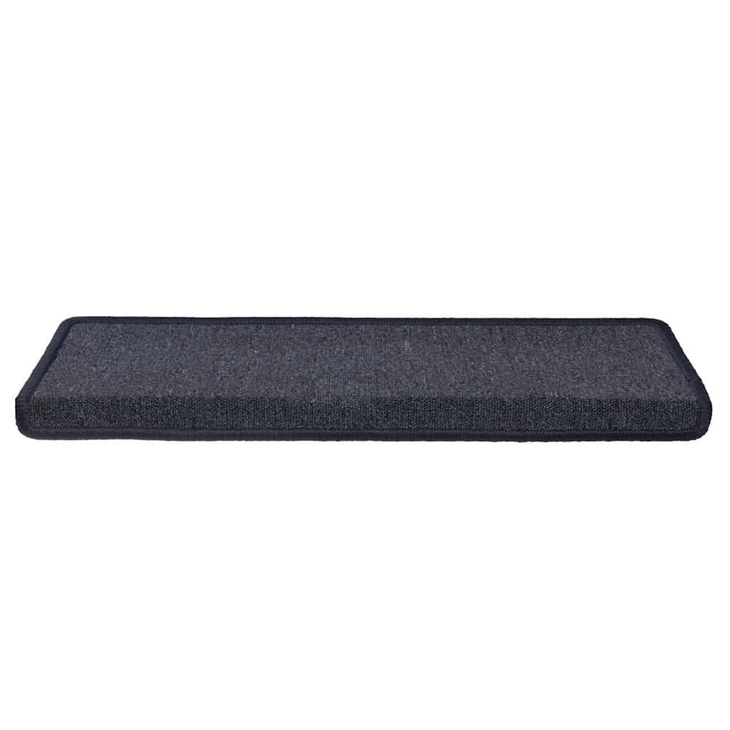 Tappetini per scale 30 pz 65x21x4 cm Grigio scuro e blu con bordo rettangolare
