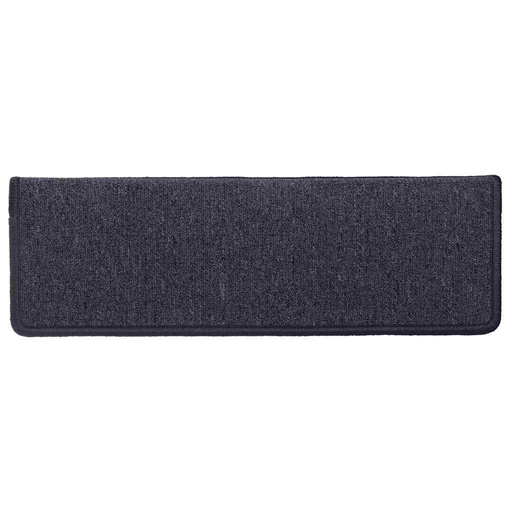 Tappetini per scale 30 pz 65x21x4 cm Grigio scuro e blu con bordo rettangolare | homemem39