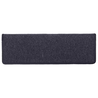 Tappetini per scale 30 pz 65x21x4 cm Grigio scuro e blu con bordo rettangolare | homemem39
