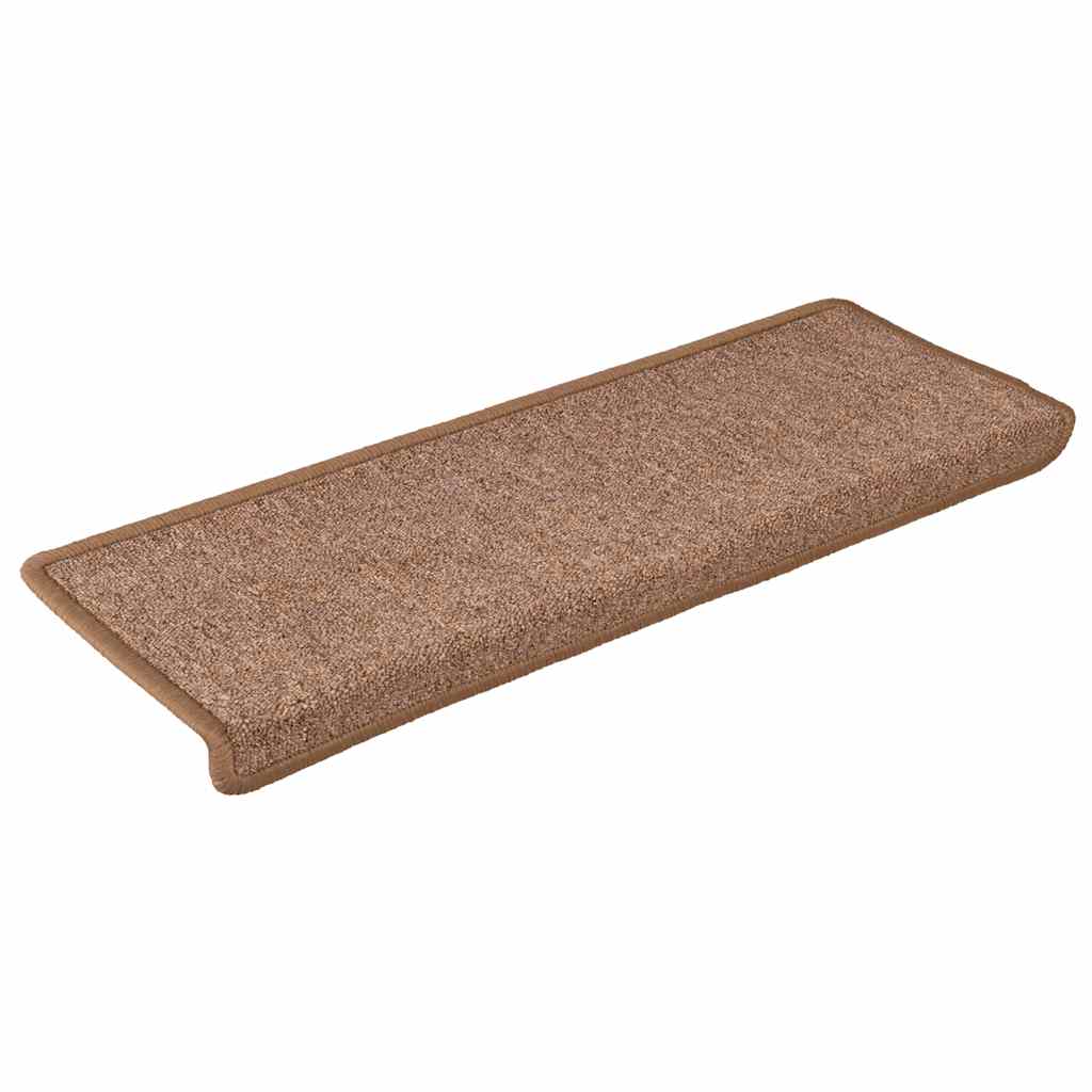 Tappetini per scale 30 pz 65x21x4 cm Marrone Bordo rettangolare | homemem39