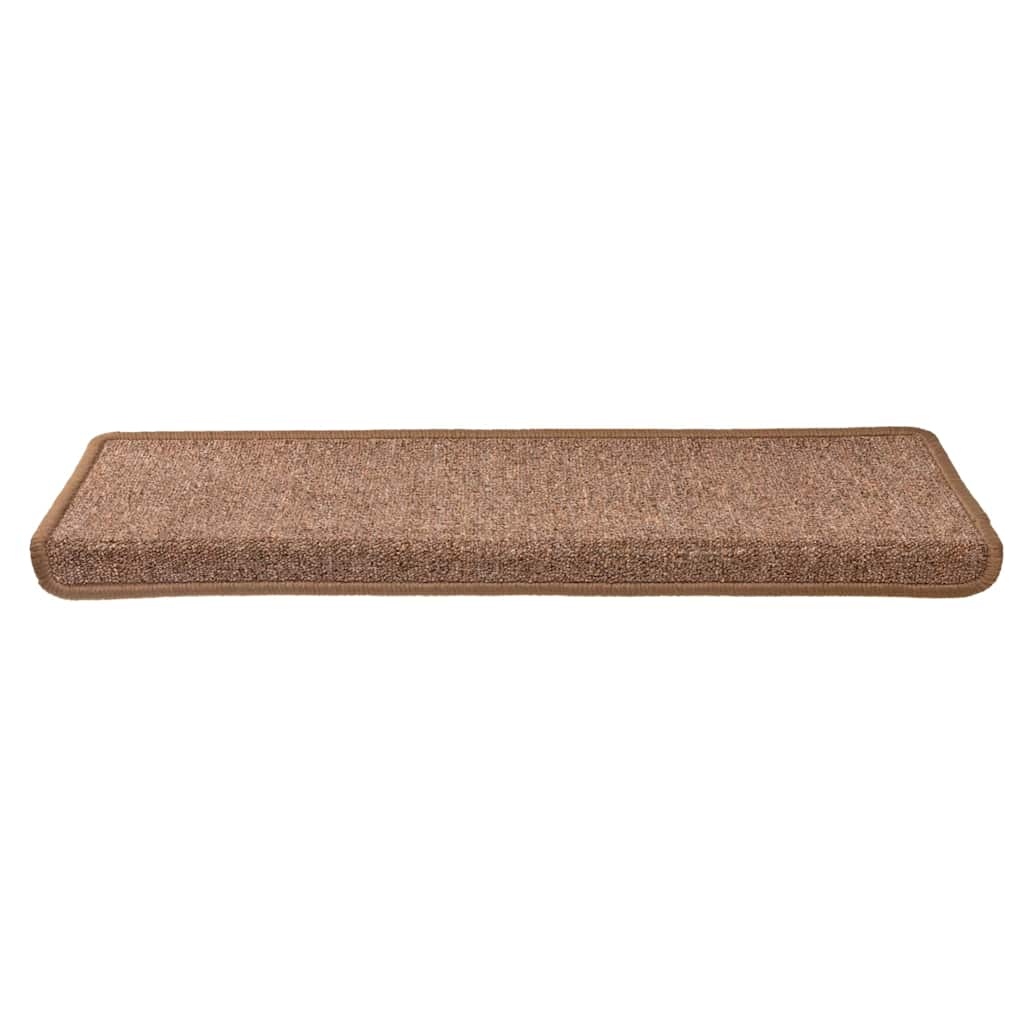 Tappetini per scale 30 pz 65x21x4 cm Marrone Bordo rettangolare | homemem39