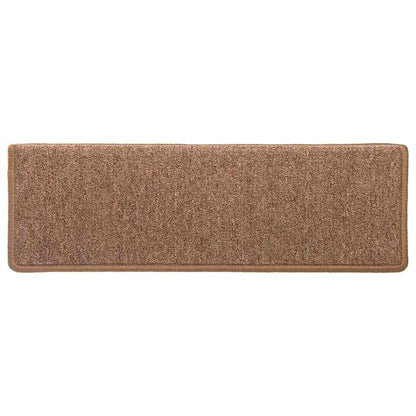 Tappetini per scale 30 pz 65x21x4 cm Marrone Bordo rettangolare | homemem39