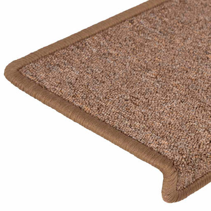 Tappetini per scale 30 pz 65x21x4 cm Marrone Bordo rettangolare | homemem39
