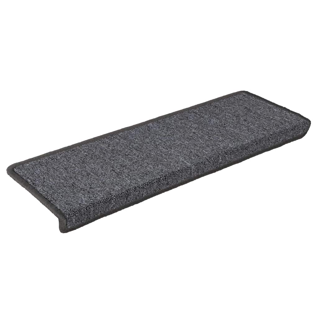 Tappetini per scale 30 pz 65x21x4 cm Grigio scuro Bordo rettangolare | homemem39