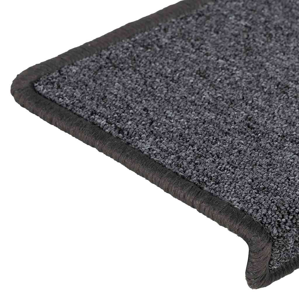 Tappetini per scale 30 pz 65x21x4 cm Grigio scuro Bordo rettangolare | homemem39