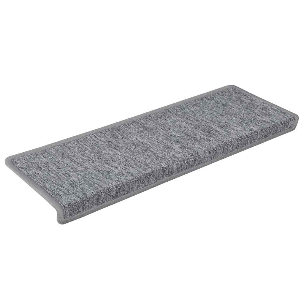 Tappetini per scale 30 pz 65x21x4 cm Grigio chiaro Bordo rettangolare