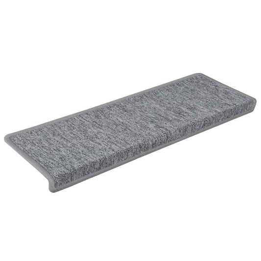 Tappetini per scale 30 pz 65x21x4 cm Grigio chiaro Bordo rettangolare - homemem39