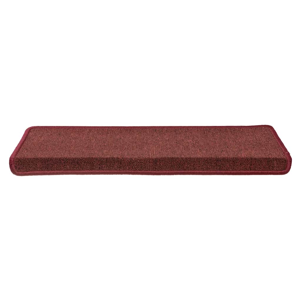 Tappetini per scale 30 pz 65x21x4 cm Bordeaux bordo rettangolare | homemem39