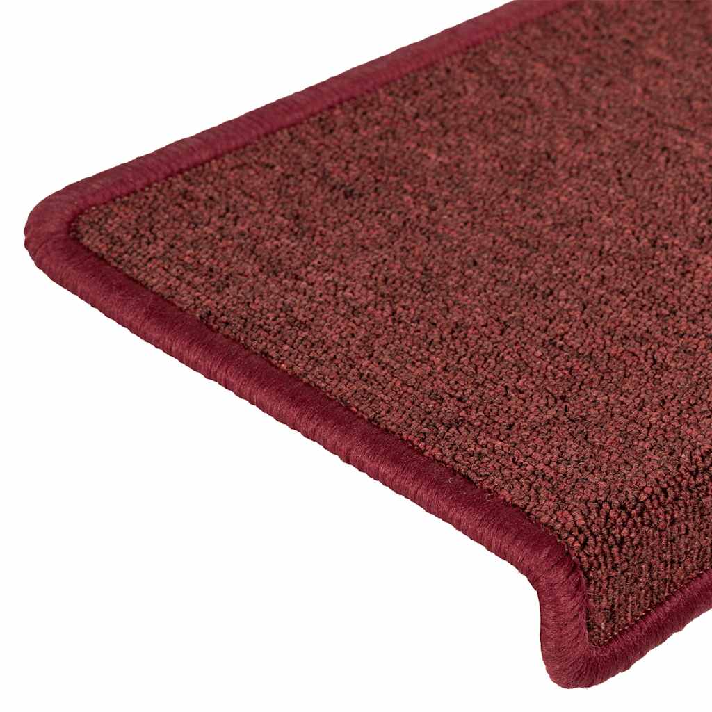 Tappetini per scale 30 pz 65x21x4 cm Bordeaux bordo rettangolare | homemem39