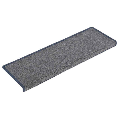 Tappetini per scale 30 pz 65x21x4 cm Grigio chiaro e blu con bordo rettangolare | homemem39