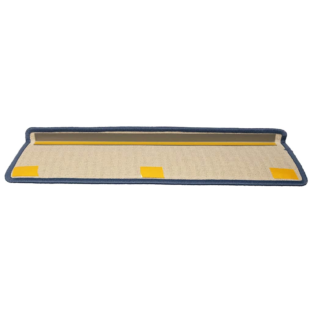 Tappetini per scale 30 pz 65x21x4 cm Grigio chiaro e blu con bordo rettangolare | homemem39