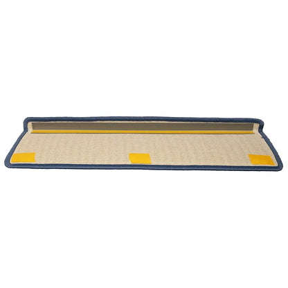 Tappetini per scale 30 pz 65x21x4 cm Grigio chiaro e blu con bordo rettangolare | homemem39