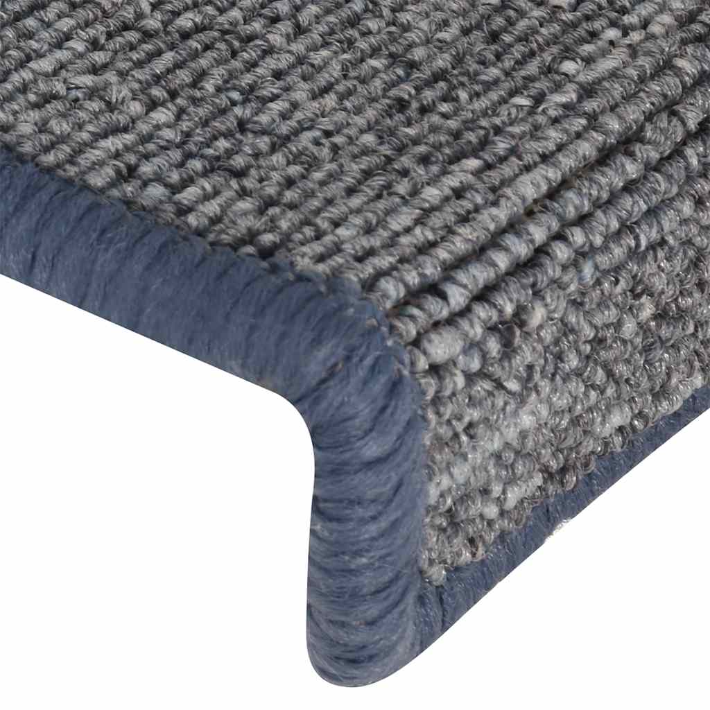 Tappetini per scale 30 pz 65x21x4 cm Grigio chiaro e blu con bordo rettangolare | homemem39