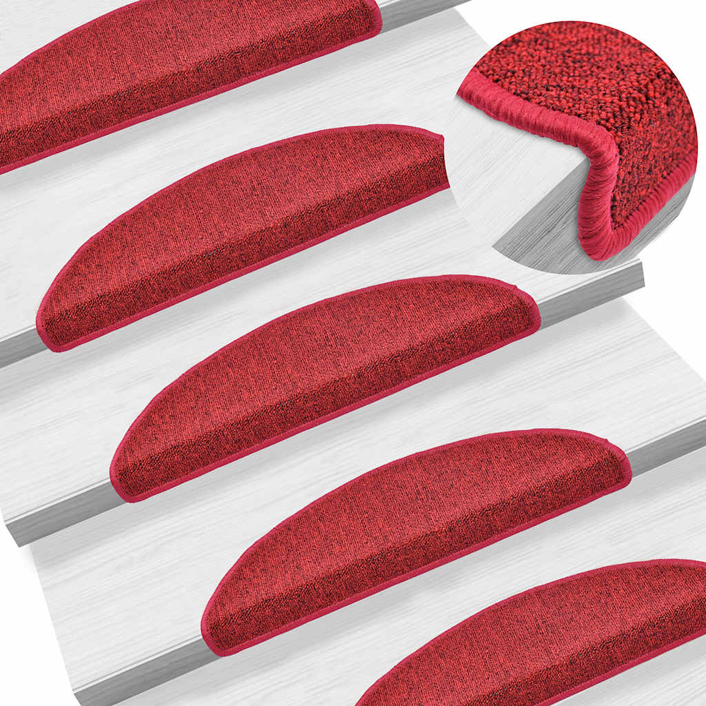 Tappetini per scale 20 pz 56x17x3 cm Rossi semicircolari | homemem39