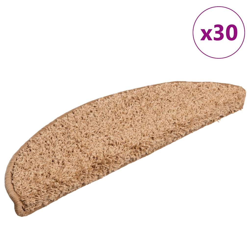 Tappetini per scale 30 pz 56x17x3 cm Beige Semicircolari | homemem39