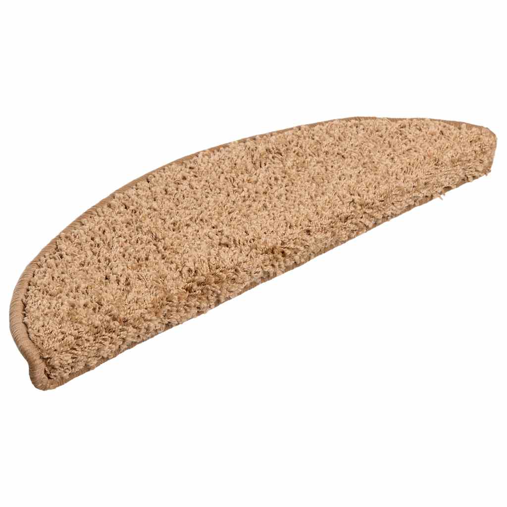 Tappetini per scale 30 pz 56x17x3 cm Beige Semicircolari | homemem39