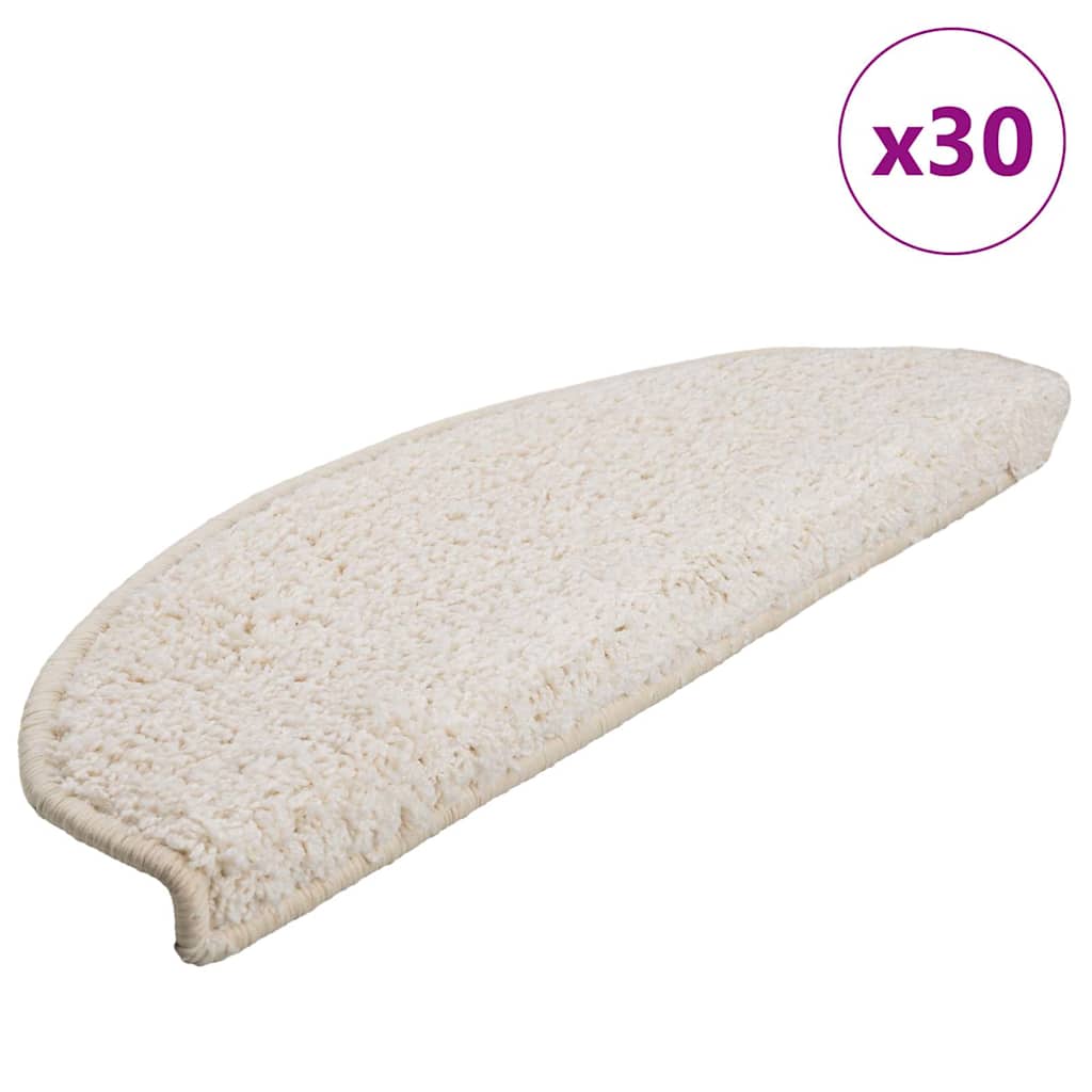 Tappetini per scale 30 pz 65x21x4 cm Bianco Semicircolari Grandi | homemem39