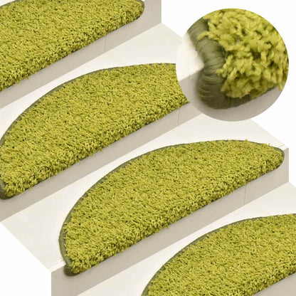 Tappetini per scale 30 pz 65x21x4 cm Verde Semicircolari Grandi