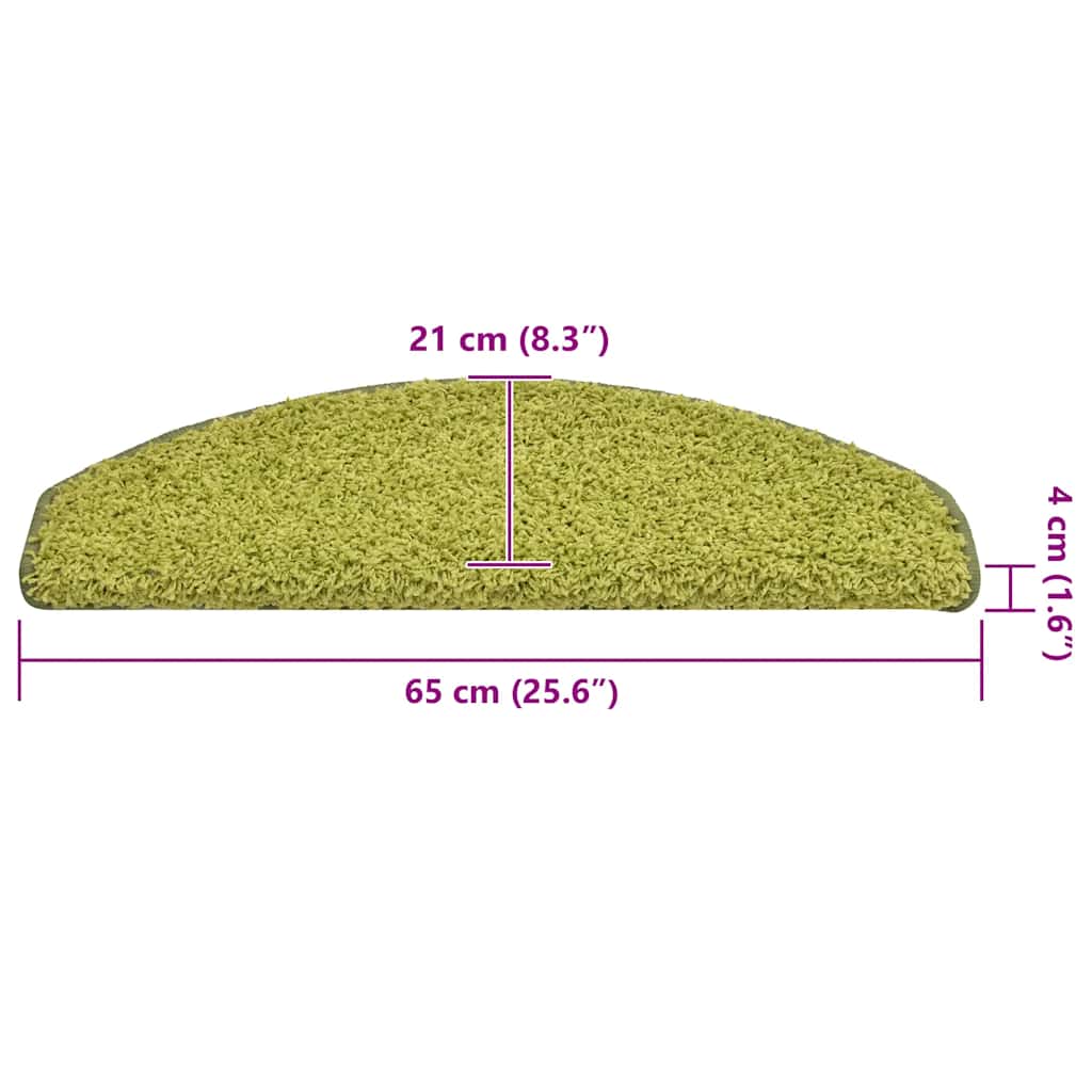 Tappetini per scale 30 pz 65x21x4 cm Verde Semicircolari Grandi | homemem39