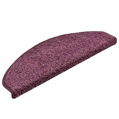 Tappetini per scale 30 pz 65x21x4 cm Viola scuro Semicircolari Grandi