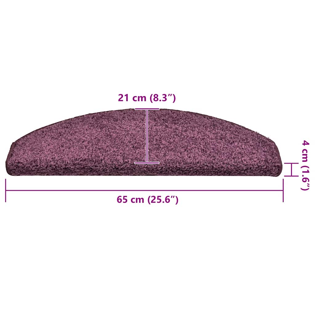 Tappetini per scale 30 pz 65x21x4 cm Viola scuro Semicircolari Grandi | homemem39