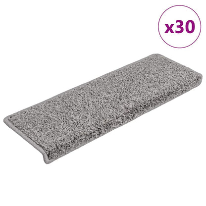 Tappetini per scale 30 pz 65x21x4 cm Grigio Bordo rettangolare