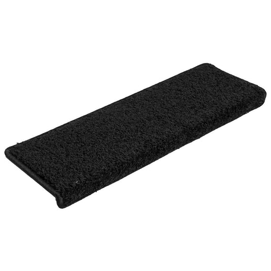 Tappetini per scale 30 pz 65x21x4 cm Nero Bordo rettangolare | homemem39