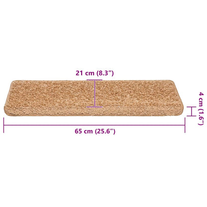 Tappetini per scale 30 pz 65x21x4 cm Beige Bordo rettangolare | homemem39