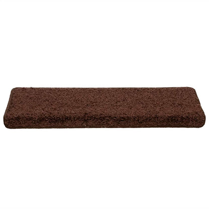 Tappetini per scale 30 pz 65x21x4 cm Marrone Bordo rettangolare