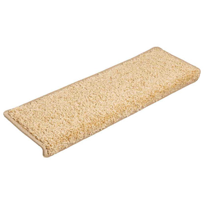 Tappetini per scale 30 pz 65x21x4 cm Crema Bordo rettangolare | homemem39