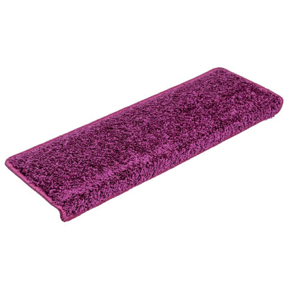 Tappetini per scale 30 pz 65x21x4 cm Viola Bordo rettangolare