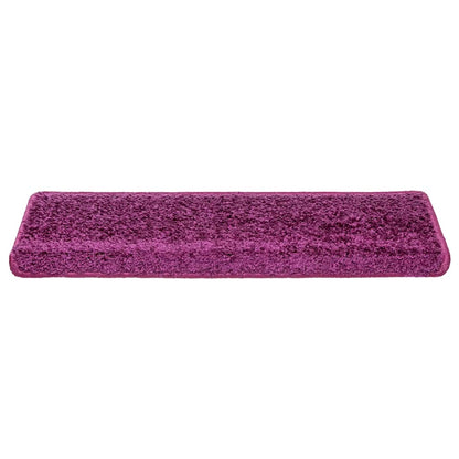 Tappetini per scale 30 pz 65x21x4 cm Viola Bordo rettangolare