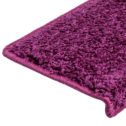 Tappetini per scale 30 pz 65x21x4 cm Viola Bordo rettangolare