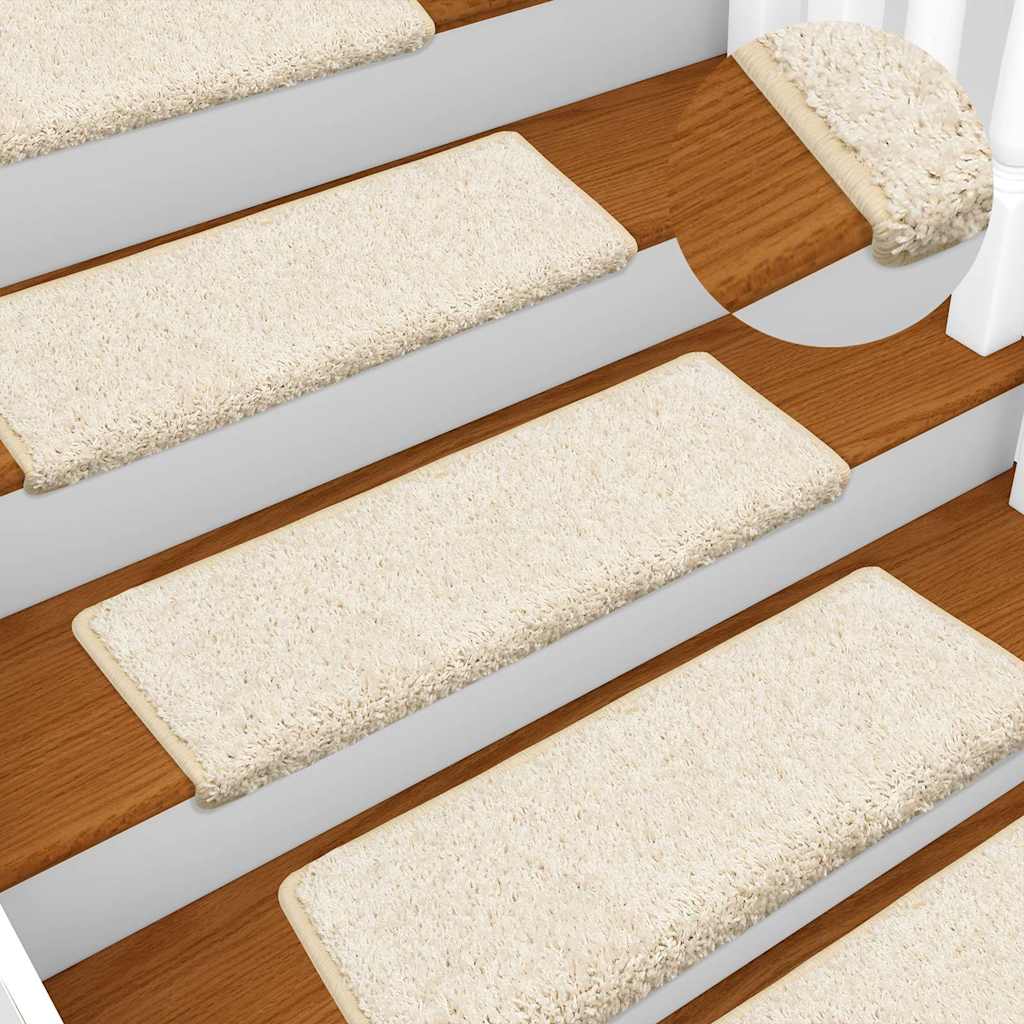 Tappetini per scale 30 pz 65x21x4 cm bianchi con bordo rettangolare | homemem39