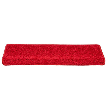 Tappetini per scale 30 pz 65x21x4 cm Rosso Bordo rettangolare | homemem39