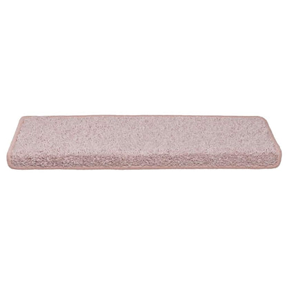 Tappetini per scale 30 pz 65x21x4 cm Bianco e Rosa Bordo rettangolare