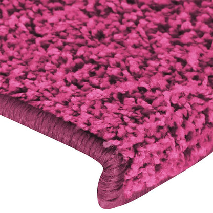 Tappetini per scale 30 pz 65x21x4 cm Rosa Bordo rettangolare