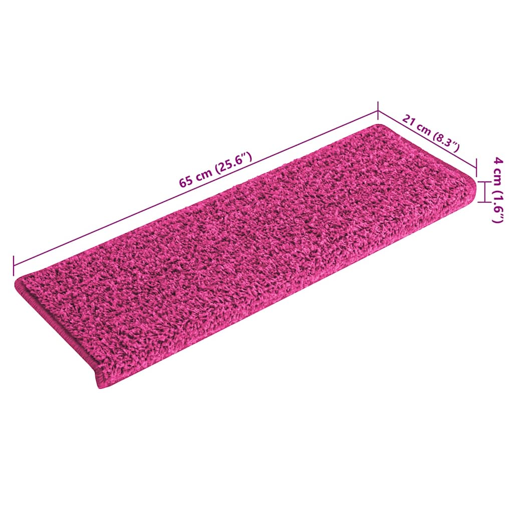 Tappetini per scale 30 pz 65x21x4 cm Rosa Bordo rettangolare | homemem39