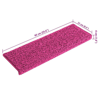 Tappetini per scale 30 pz 65x21x4 cm Rosa Bordo rettangolare